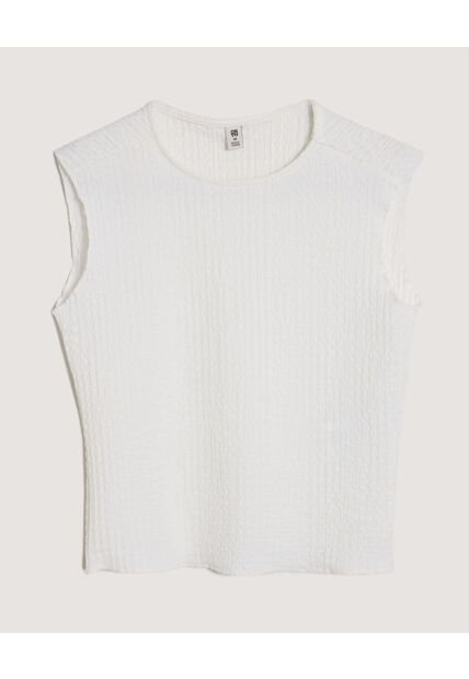 Camiseta Manga Sisa Texturizada  Infantil Niña Crema Ostu