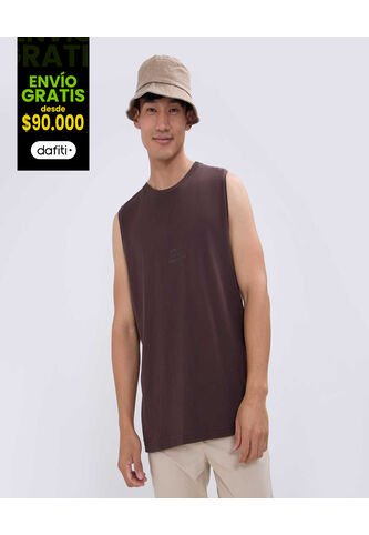 Camiseta Para Hombre Manga Sisa Color Café  Marca Ostu #60091416 Ostu