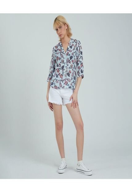 Blusa Para Mujer Manga 3/4 Color Azul  Marca Ostu #40120835