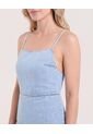 Vestido Corto Denim Tiras Delgadas  Para Mujer Azul Ostu de Ostu
