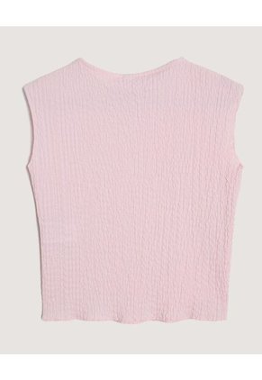 Camiseta Manga Sisa Texturizada  Infantil Niña Rosa Ostu