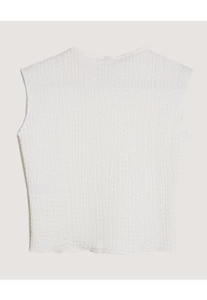 Camiseta Manga Sisa Texturizada  Infantil Niña Crema Ostu