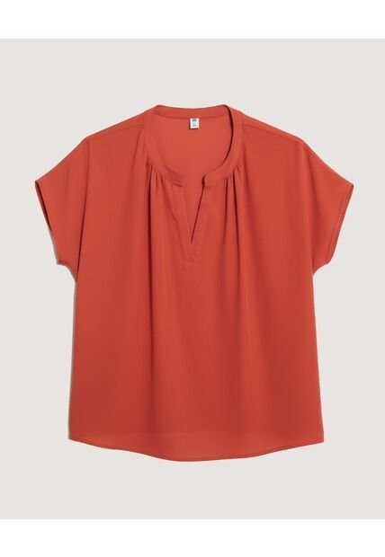 Blusa Escote En V  Para Mujer Naranja Ostu