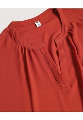 Blusa Escote En V  Para Mujer Naranja Ostu