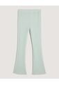 Pantalón Flare Texturizado Para Niña  Infantil Niña Verde Ostu de Ostu