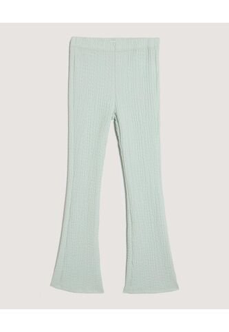 Pantalón Flare Texturizado Para Niña  Infantil Niña Verde Ostu Ostu