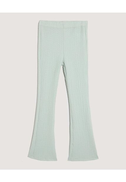 Pantalón Flare Texturizado Para Niña  Infantil Niña Verde Ostu