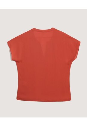 Blusa Escote En V  Para Mujer Naranja Ostu