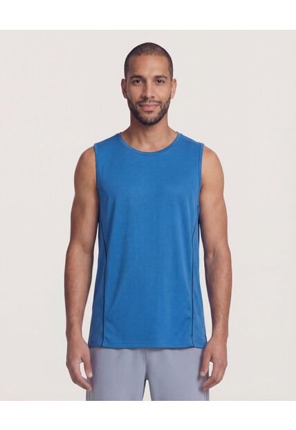 Camiseta Manga Sisa Texturizada  Para Hombre Azul Ostu