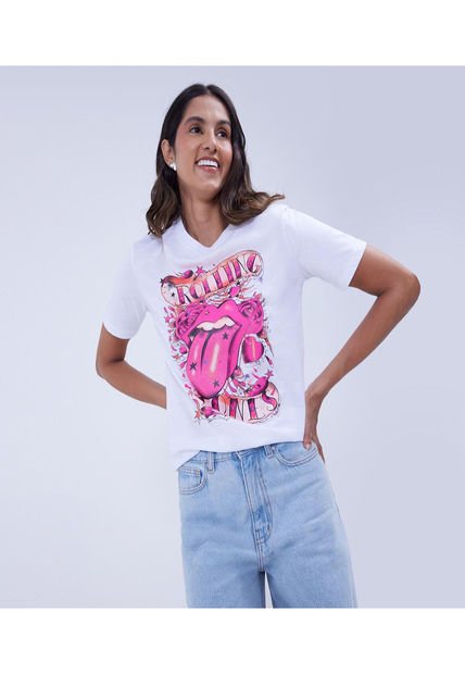 Camiseta Para Mujer Manga Corta Color Blanco Marca Ostu #40092314