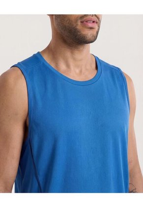 Camiseta Manga Sisa Texturizada  Para Hombre Azul Ostu