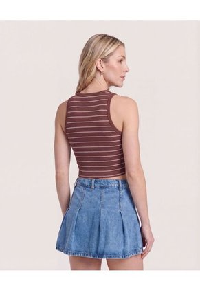 Tank Top Cuello Redondo  Para Mujer Café Ostu