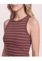 Tank Top Cuello Redondo  Para Mujer Café Ostu de Ostu