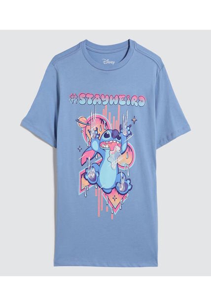 Camiseta Para Mujer Manga Corta Color Azul  Marca Ostu #40092200