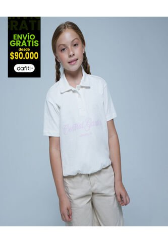 Camiseta Para Niña Manga Corta Color Blanco Marca Ostu #90090222 Ostu