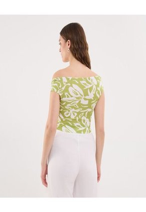 Camiseta Para Mujer Manga Sisa Cuello V Color Verde Marca Ostu #40092469