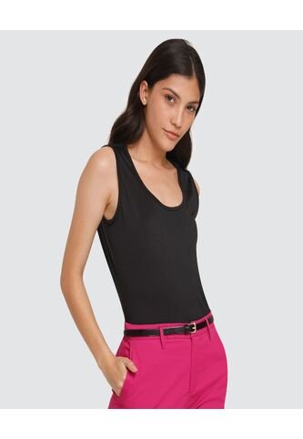 Top Para Mujer Cuello Redondo Color Negro Marca Ostu #40220243 Ostu