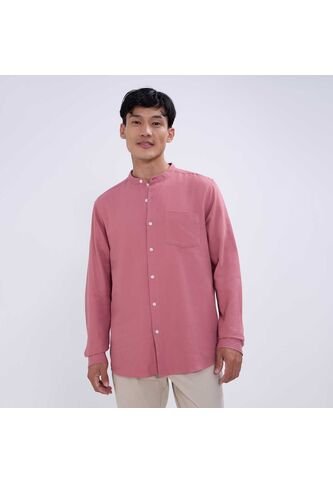 Camisa Para Hombre Manga Larga Con Bolsillo Color Terracota Marca Ostu #60010722 Ostu