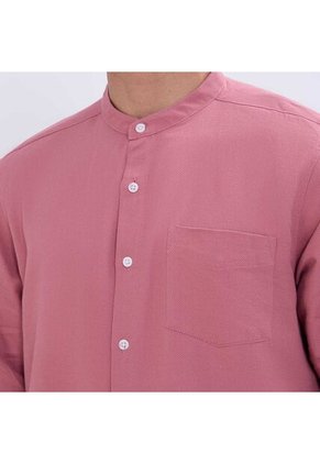 Camisa Para Hombre Manga Larga Con Bolsillo Color Terracota Marca Ostu #60010722