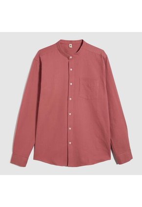 Camisa Para Hombre Manga Larga Con Bolsillo Color Terracota Marca Ostu #60010722