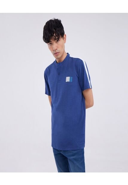 Polo Para Hombre Cuello Mao Sin Bolsillo Color Azul  Marca Ostu #60110528