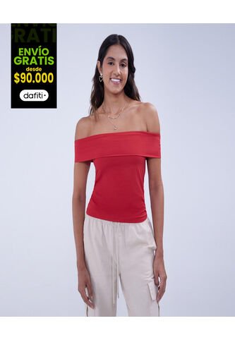 Camiseta Para Mujer Manga Sisa Color Rojo Marca Ostu #40092210 Ostu