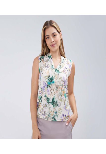 Blusa Para Mujer Manga Sisa Color Crudo Marca Ostu #40121009