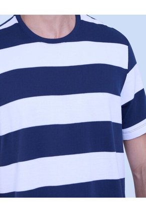 Camiseta Para Hombre Manga Corta Color Azul  Marca Ostu #60091421