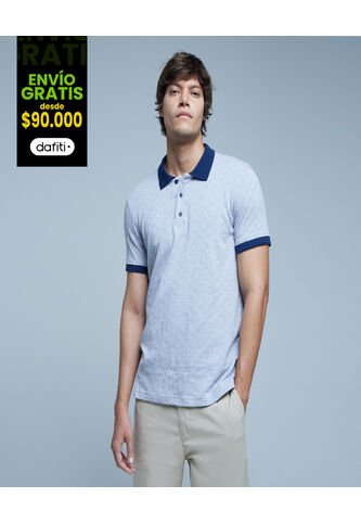 Polo Para Hombre Cuello Tejido Sin Bolsillo Color Gris  Marca Ostu #60110658 Ostu