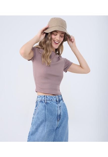 Crop Top Para Mujer Crop Top Color Café Claro Marca Ostu #40092335