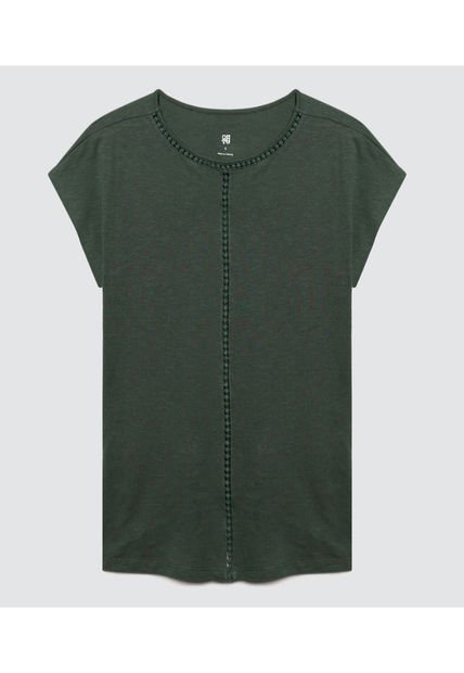 Camiseta Para Mujer Manga Corta Color Verde  Marca Ostu #40092035