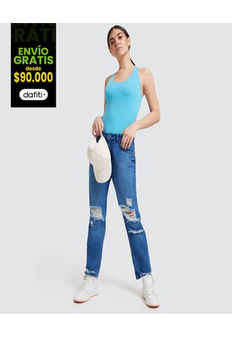 Camiseta Para Mujer Manga Sisa Color Azul  Marca Ostu #40091511 Ostu