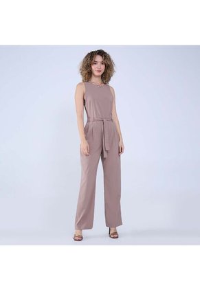 Enterizo Para Mujer Manga Sisa Color Camel Marca Ostu #40320120