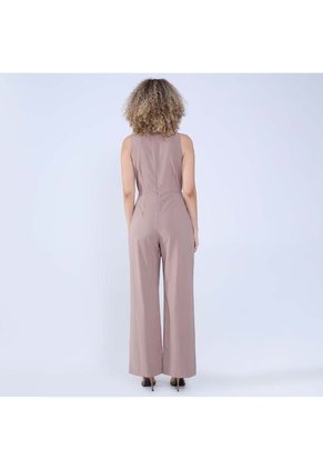 Enterizo Para Mujer Manga Sisa Color Camel Marca Ostu #40320120