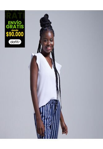 Blusa Para Mujer Manga Sisa Color Blanco Marca Ostu #40120838 Ostu