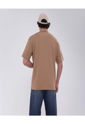 Polo Para Hombre Cuello Maquina Sin Bolsillo Color Café  Marca Ostu #60110702