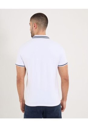 Polo Para Hombre Cuello Tejido Sin Bolsillo Color Blanco Marca Ostu #60110767