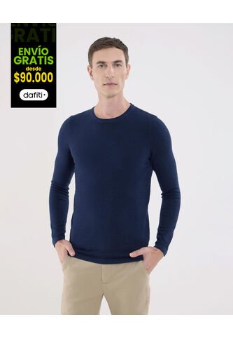 Saco Para Hombre Cuello Redondo Color Azul  Marca Ostu #60330033 Ostu