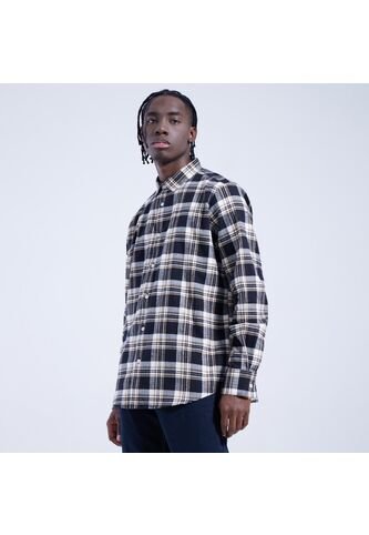 Camisa Para Hombre Manga Larga Sin Bolsillo Color Negro Marca Ostu #60010589 Ostu