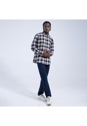 Camisa Para Hombre Manga Larga Sin Bolsillo Color Negro Marca Ostu #60010589