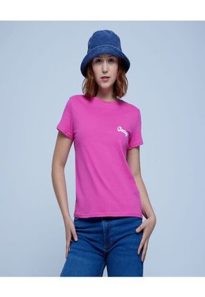 Camiseta Para Mujer Manga Corta Color Rosa Marca Ostu #40091940