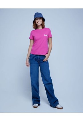 Camiseta Para Mujer Manga Corta Color Rosa Marca Ostu #40091940