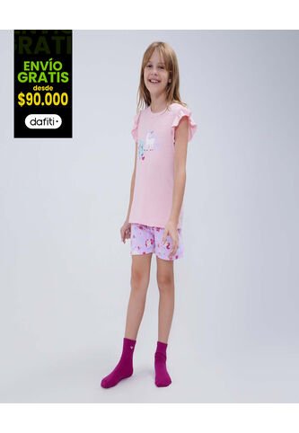 Pijama Para Niña M/C P/C Color Rosa Marca Ostu #90040057 Ostu