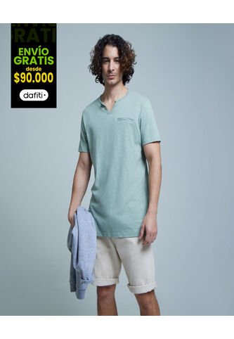 Camiseta Para Hombre Manga Corta Color Verde  Marca Ostu #60091158 Ostu