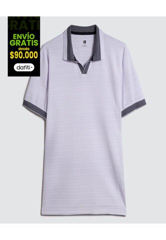 Polo Para Hombre Cuello Tejido Sin Bolsillo Color Blanco Marca Ostu #60110660 Ostu