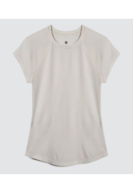 Camiseta Para Mujer Manga Corta Color Crema Marca Ostu #40092139