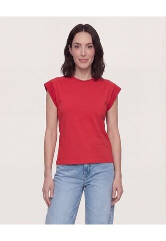 Camiseta Basica Boxi  Para Mujer Rojo Ostu Ostu