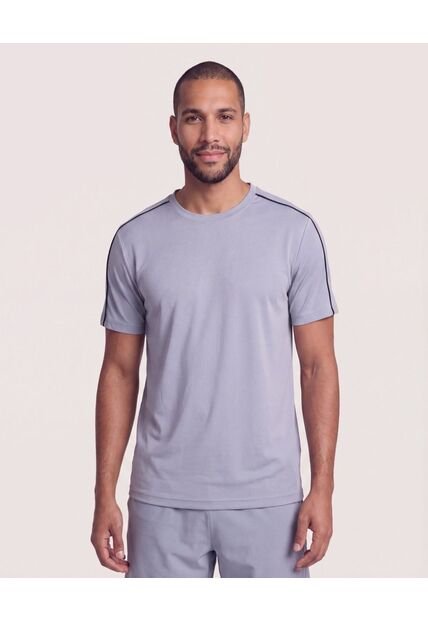 Camiseta Texturizada Deportiva  Para Hombre Gris Ostu
