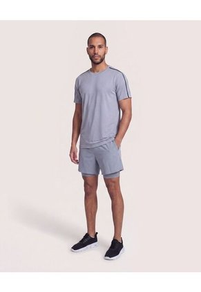 Camiseta Texturizada Deportiva  Para Hombre Gris Ostu