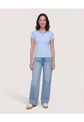 Polo Basica  Para Mujer Azul Ostu